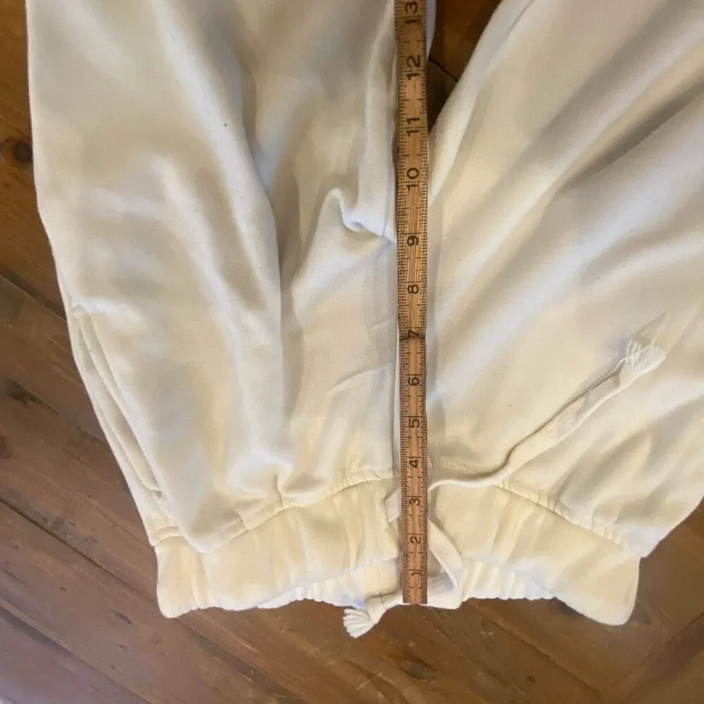 Champion Athletic Pants Off White Cream Multicolored Logo Youth Size L